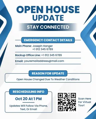 Emergency Contact Details for Open House Flyer Template