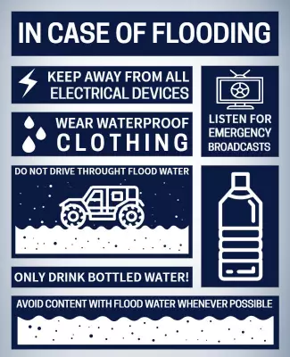 Emergency Flood Safety Precautions Instructions Poster Template
