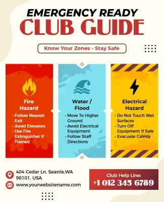 Emergency Preparedness Club Safety Guide Flyer Template