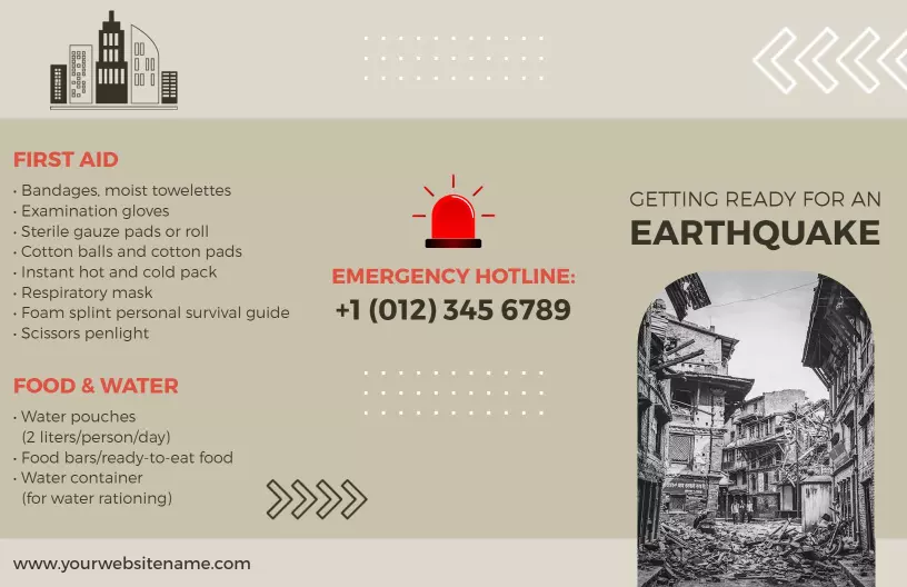 Emergency Preparedness Earthquake Safety Guide Brochure Template