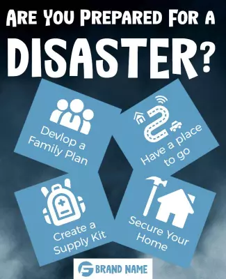 Emergency Preparedness Guide for Family Disaster Planning Poster Template