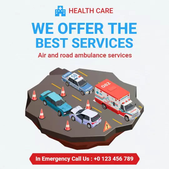 Emergency Road and Air Ambulance Services Promotion Ad Template