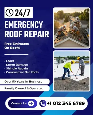 Emergency Roof Repair Service Flyer Template