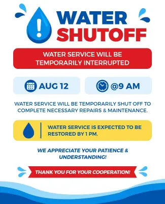Emergency Water Shutoff Information Flyer Template