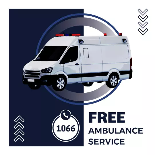 Emergency White Ambulance Service Promotion Ad Template
