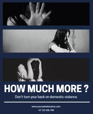 Emotional Black and White Domestic Violence Awareness Poster Template