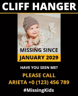 Emotional Black Missing Child Alert Poster Template