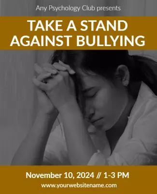 Emotional Support Against Bullying Awareness Poster Template