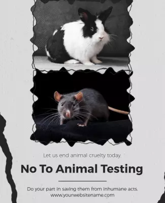 Emotive Animal Rights Campaign Against Testing Poster Template