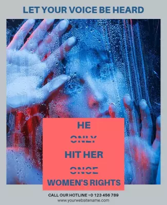 Emotive Blue Anti-Violence Awareness Campaign Poster Template