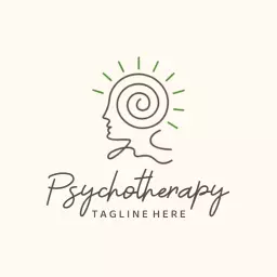 Emphasizing Mental Wellness with Gentle Green Psychotherapy Logo Template