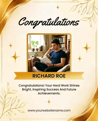 Employee Achievement Congratulations Poster Template