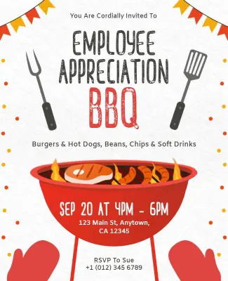 Employee Appreciation BBQ Event Flyer Template