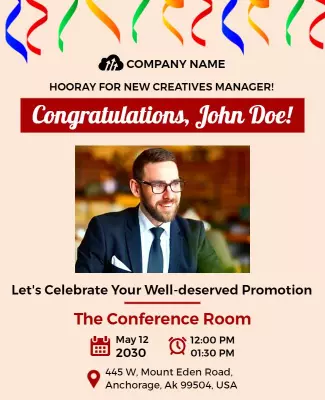 Employee Promotion Celebration Flyer Template