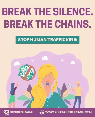 Empowering Awareness Against Human Trafficking Poster Template