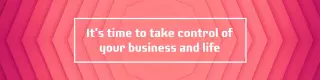 Empowering Business Growth with Bold Pink Patterns LinkedIn Banner Template