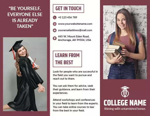 Empowering College Education and Career Pathways Brochure Template