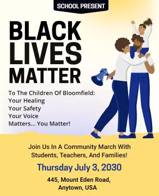 Empowering Community March for Black Lives Matter Poster Template