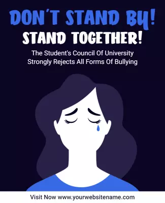 Empowering Dark Blue Anti-Bullying Awareness Flyer Template