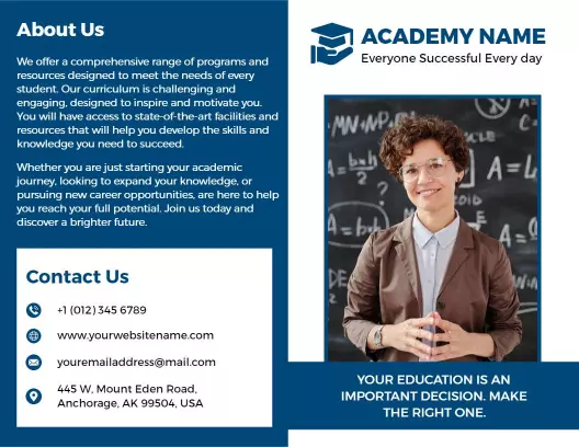 Empowering Education Programs and Success Journey Brochure Template