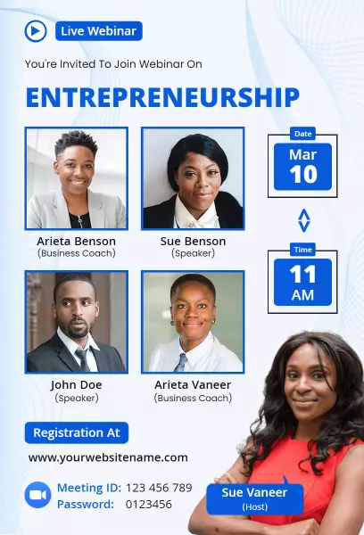 Empowering Entrepreneurship Live Webinar Invitation Template