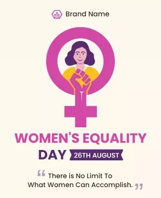 Empowering Feminist Illustration for Women's Equality Day Poster Template
