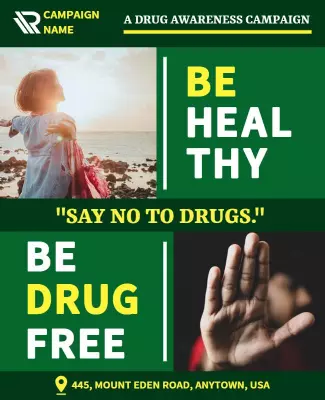 Empowering Green Drug Awareness Campaign Poster Template