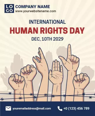 Empowering Hands Design for International Human Rights Day Poster Template