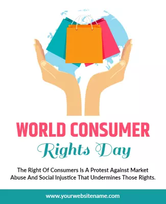 Empowering Hands for World Consumer Rights Day Poster Template