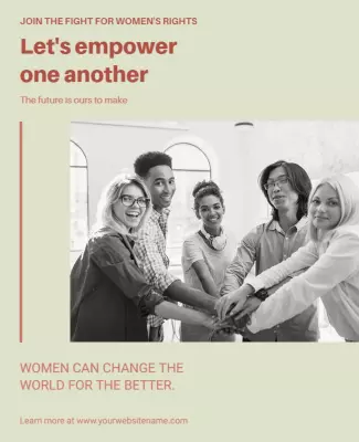 Empowering Light Green Women's Rights Advocacy Poster Template