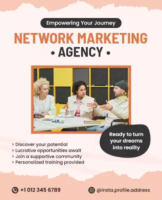 Empowering Peach Network Marketing Agency Poster Template