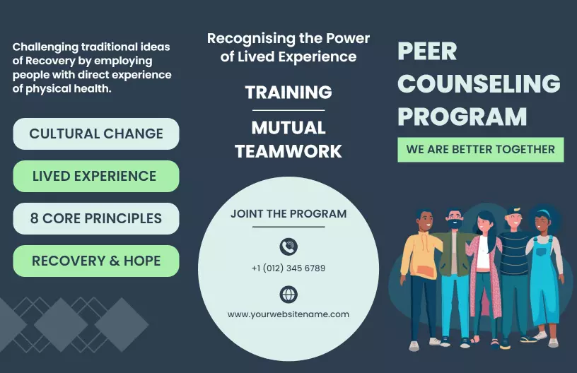 Empowering Peer Counseling Program Recovery and Hope Brochure Template
