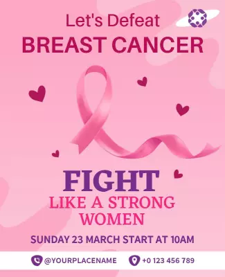 Empowering Pink Breast Cancer Awareness Fundraiser Poster Template