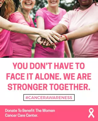 Empowering Pink Cancer Awareness Support Community Poster Template