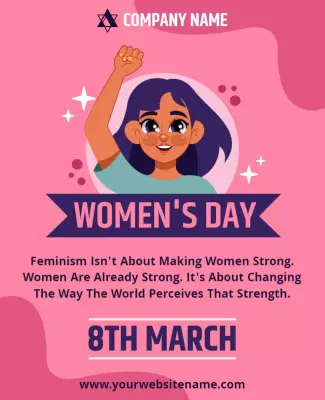 Empowering Pink Women’s Day Celebration Poster Template