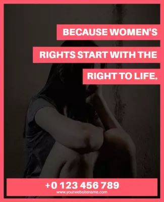 Empowering Pink Women's Rights Advocacy Poster Template