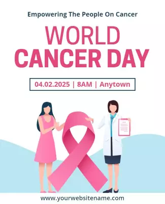 Empowering Pink World Cancer Day Awareness Poster Template