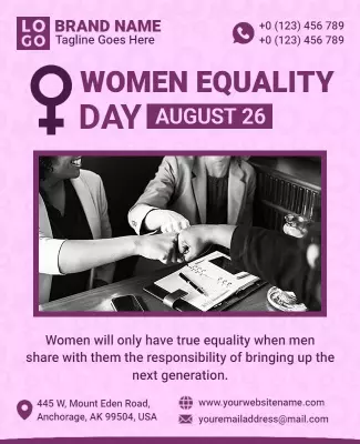 Empowering Purple Women Equality Day Awareness Poster Template