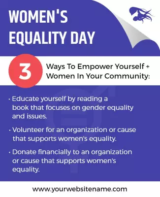 Empowering Purple Women's Equality Day Awareness Poster Template