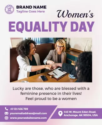 Empowering Purple Women's Equality Day Celebration Poster Template