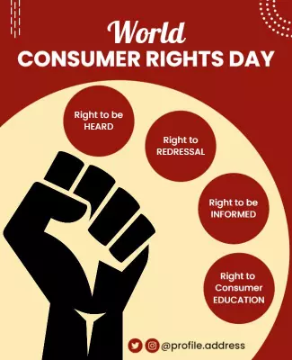 Empowering Red World Consumer Rights Day Awareness Poster Template
