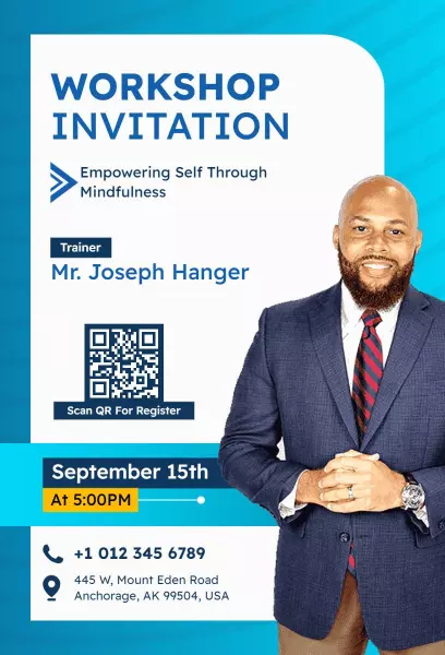 Empowering Self Through Mindfulness Workshop Invitation Template