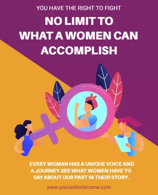 Empowering Women Activism Illustrated Awareness Poster Template