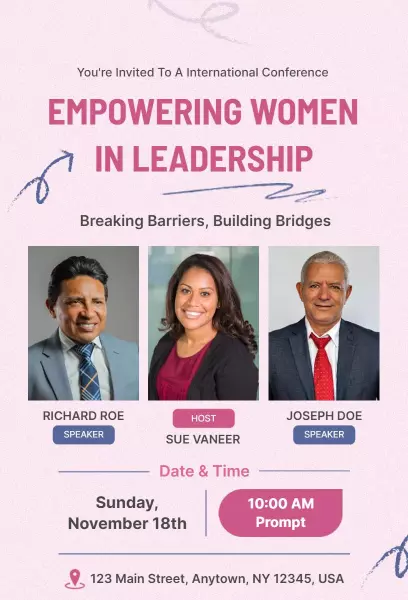 Empowering Women Leadership International Conference Invitation Template