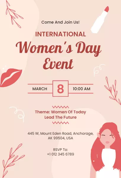 Empowering Women's Day Celebration Event Invitation Template