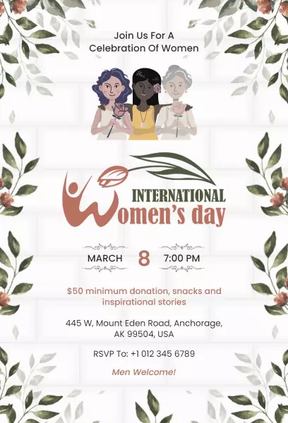 Empowering Women’s Day Celebration Inspirational Invitation Template