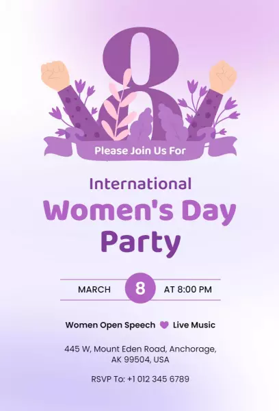 Empowering Women's Day Celebration Party Invitation Template