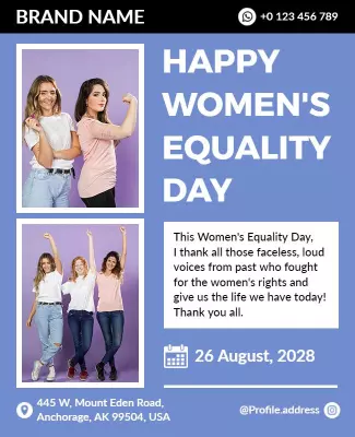 Empowering Women's Equality Day Celebration Poster Template