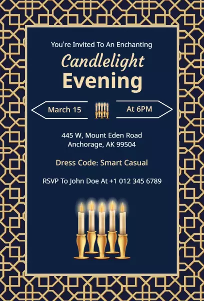 Enchanting Candlelight Evening Gathering Invitation Template