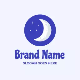 Enchanting Night Sky Design Featuring a Glowing Moon Logo Template